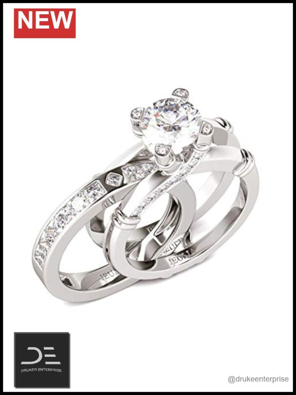 Sterling Silver Interchangeable Bridal Ring Set Bridesmaid Engagement Promise